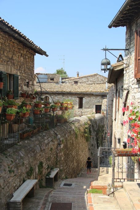 A street with flowers Assisi