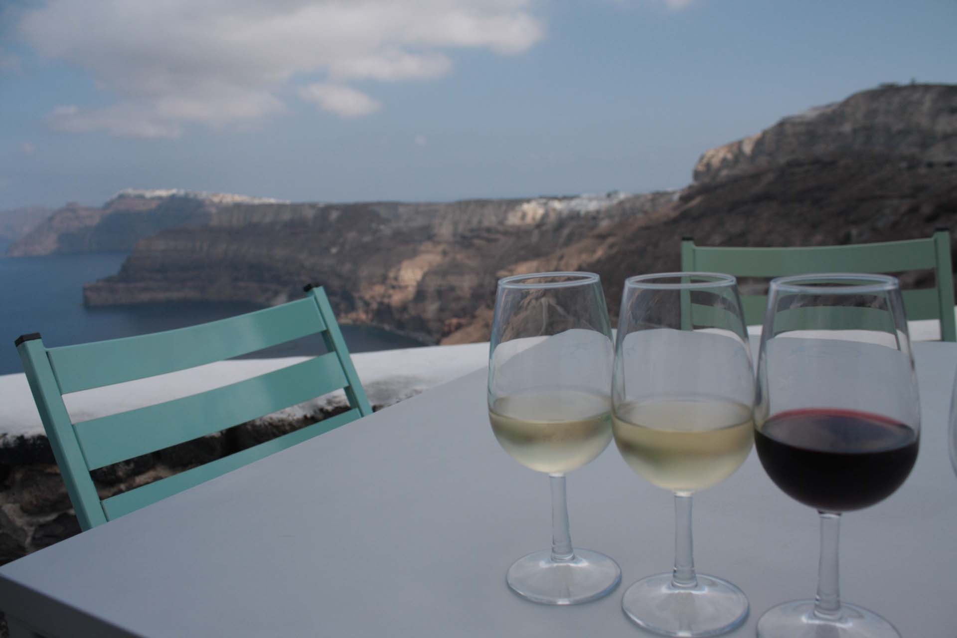 Dégustation de vins à Santorin