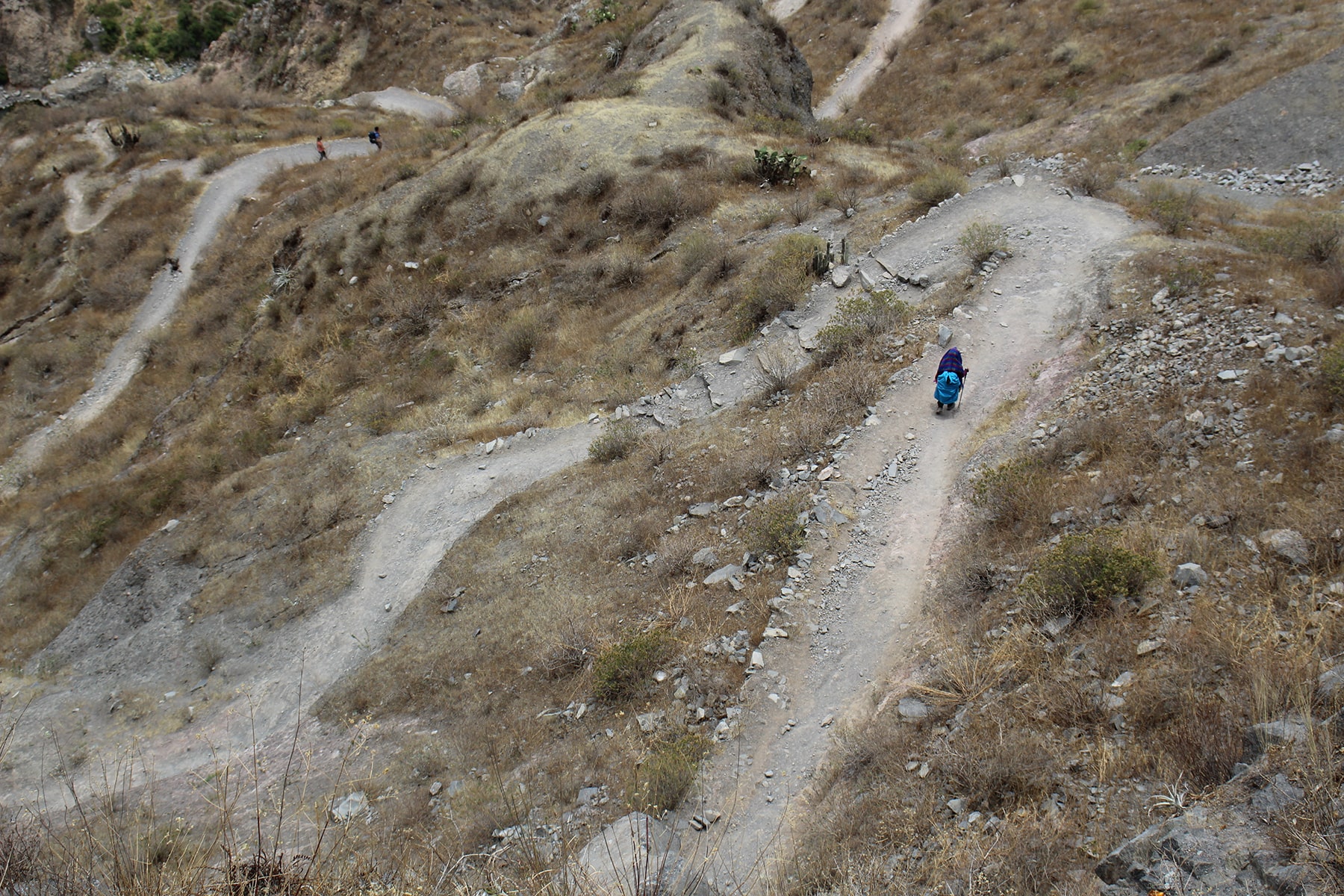 Descending path in Colca Canyon