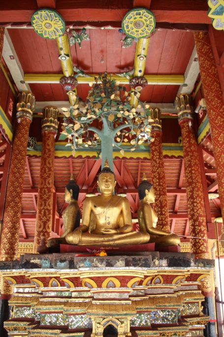 Buddha and Bodhi tree in Wat Pongsanook, Lampang