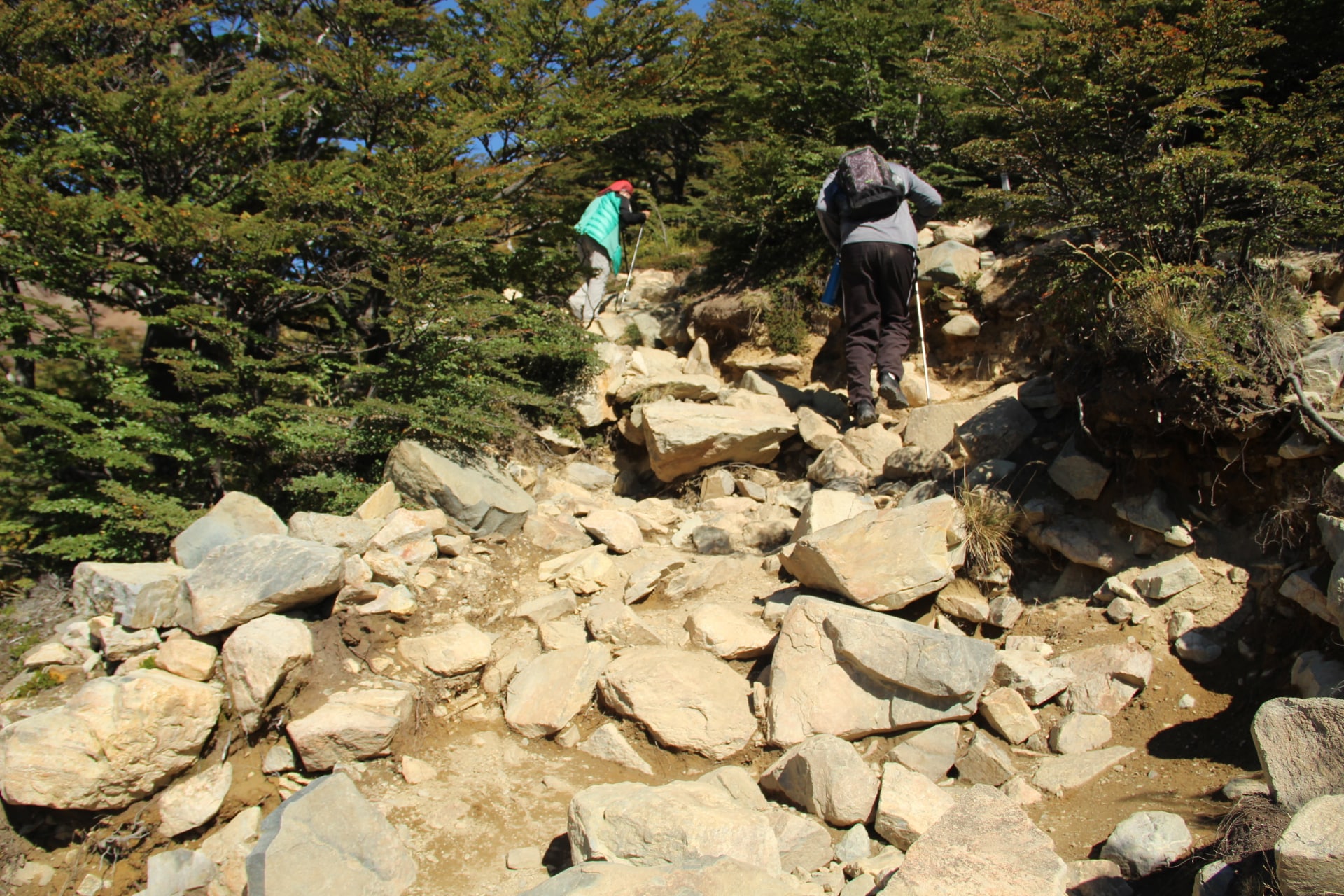 Rocky path in in Laguna de los tres path, El Chalten