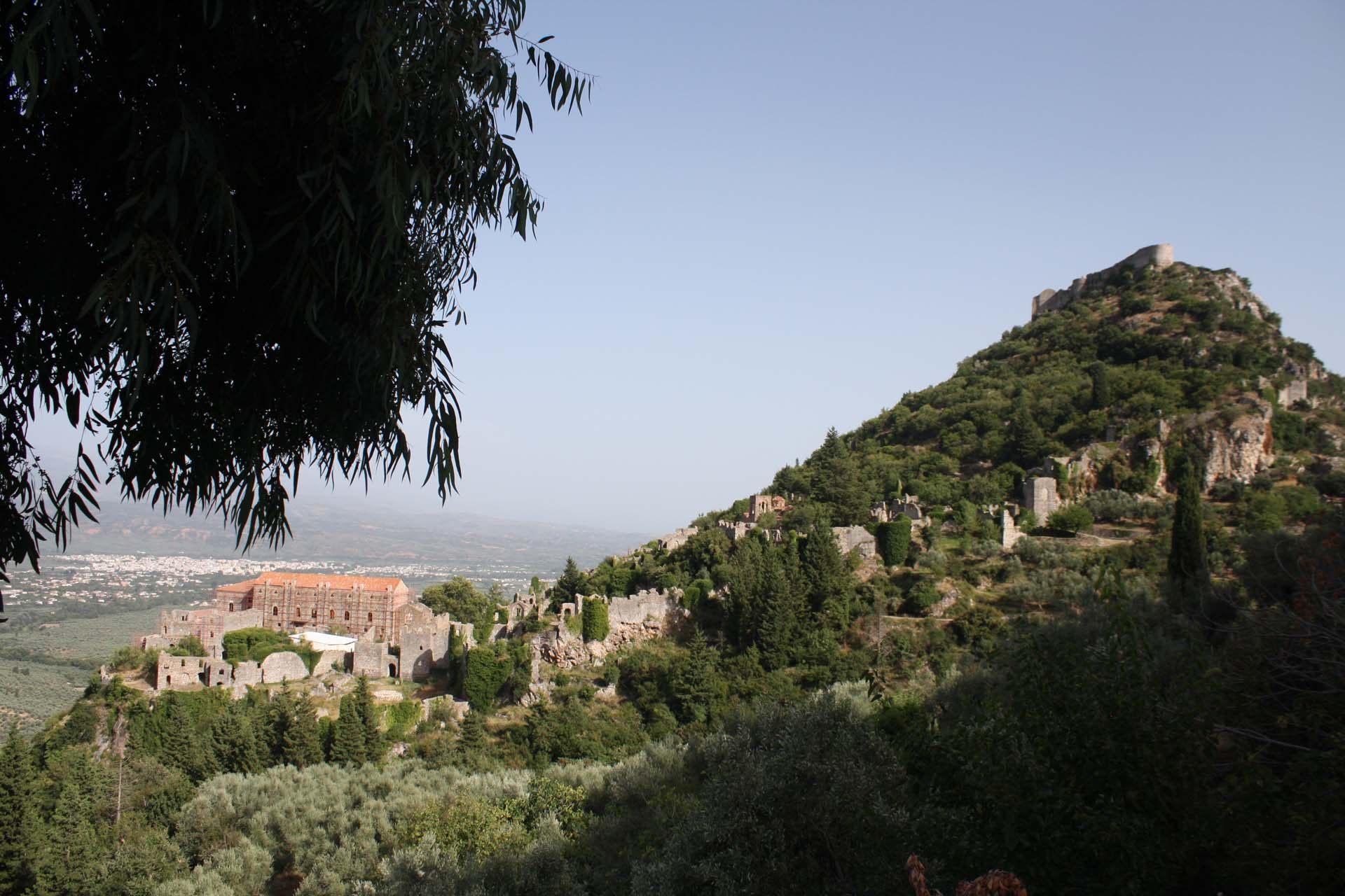 Mystras' upper city and fortress of Villehardouin