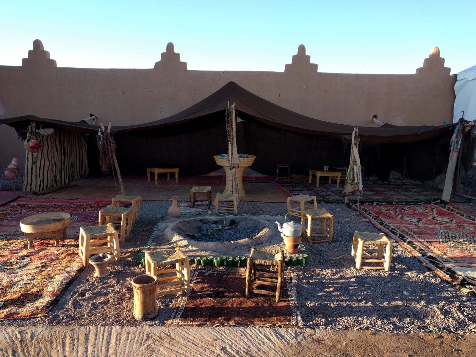 Feu de camp dans notre écolodge de Ouarzazate